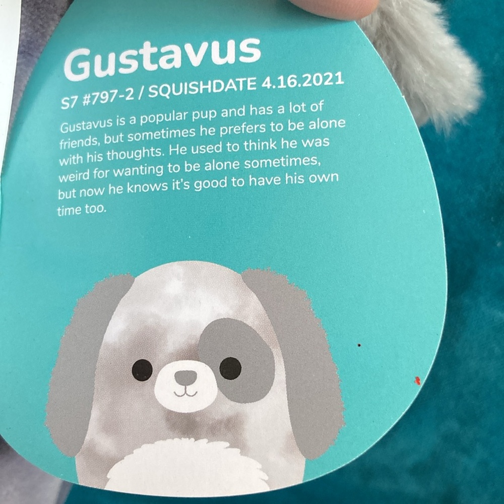 NWT Guatavus the dog gray white 8" Original Squishmallow - Picture 5 of 13